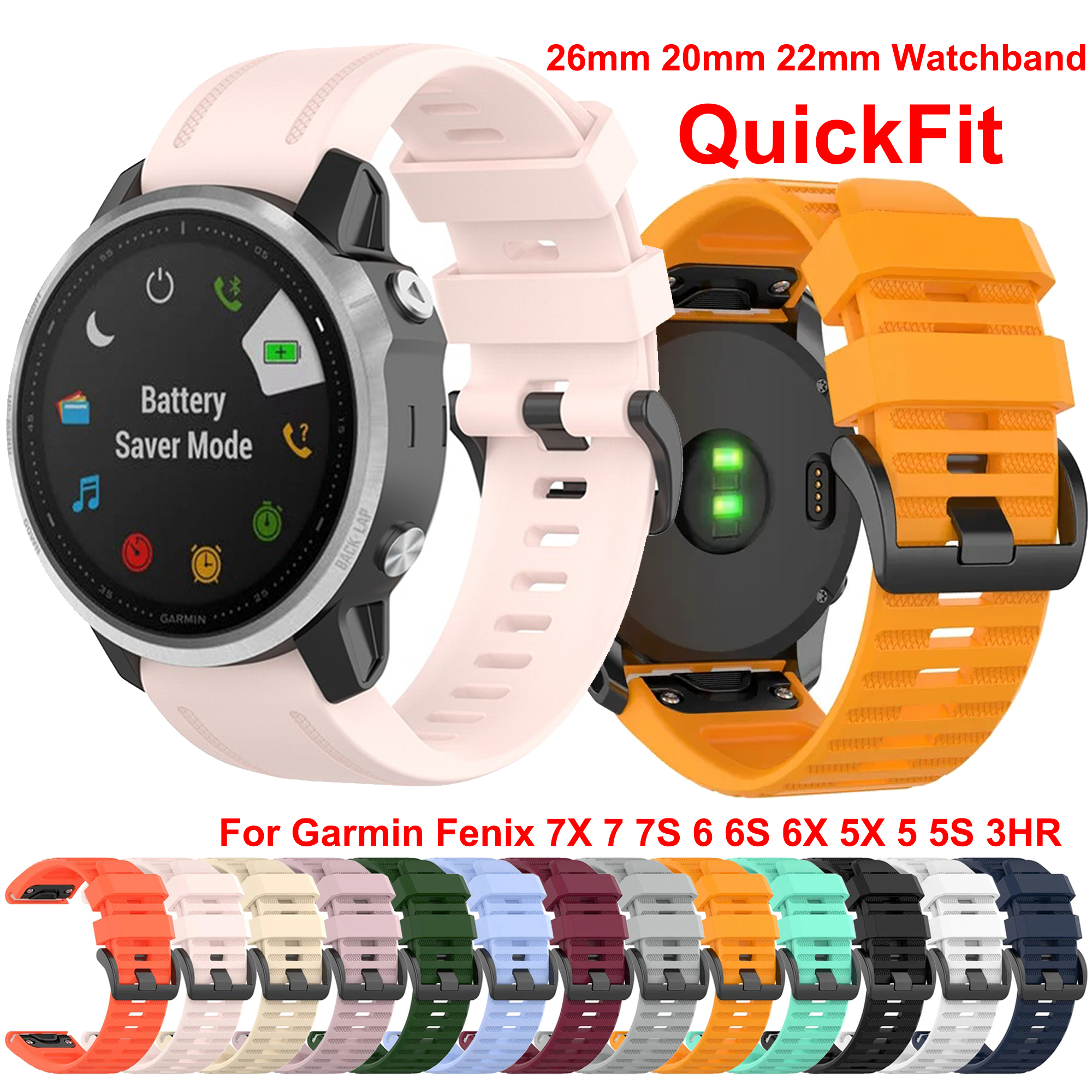 Silicone Watch Band 22Mm - Watch Bands For Garmin Fenix 8