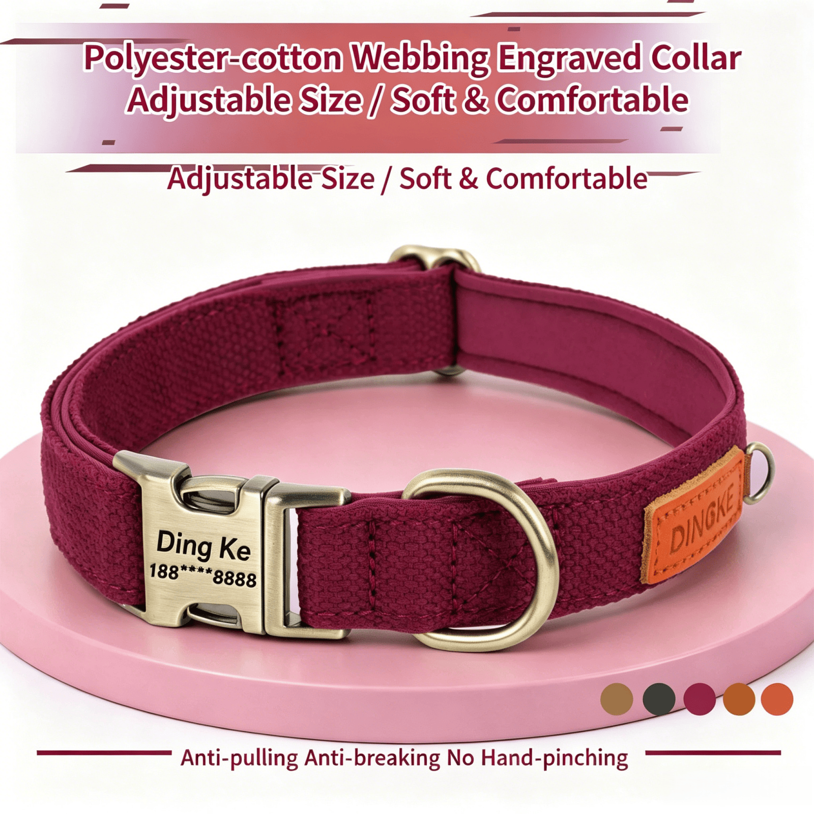Leather Strap Quick Release - Personalized Dog Collar Leash PU Leather