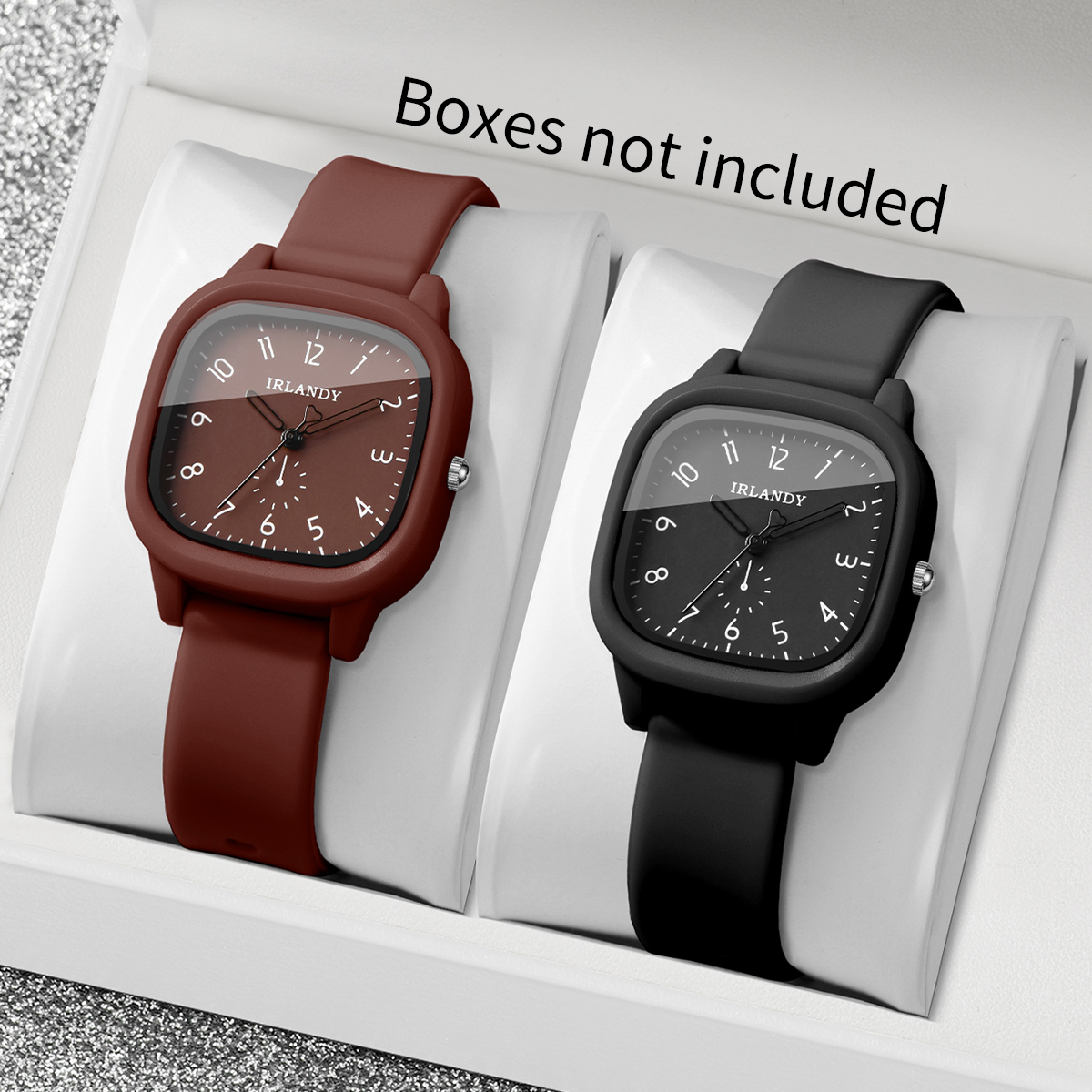 Silicone Band Women - 2PCS/Set Fashion Square Arabic Dial Women