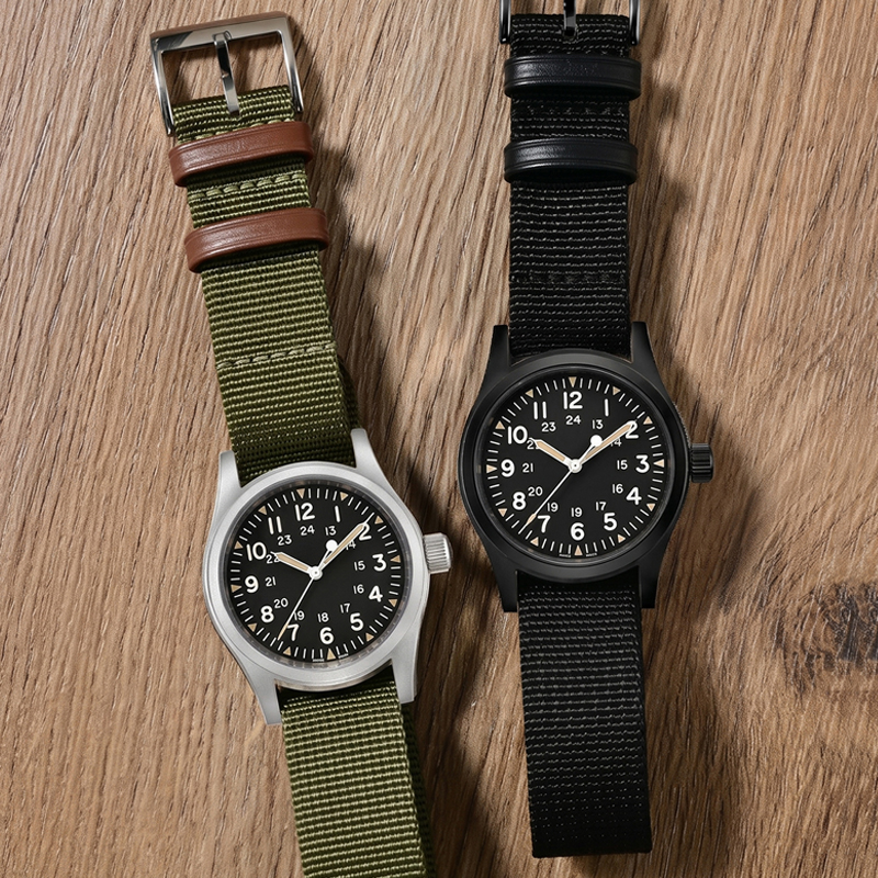 Canvas Strap Watch - Nylon Ribbed Watch Band 20mm 22mm