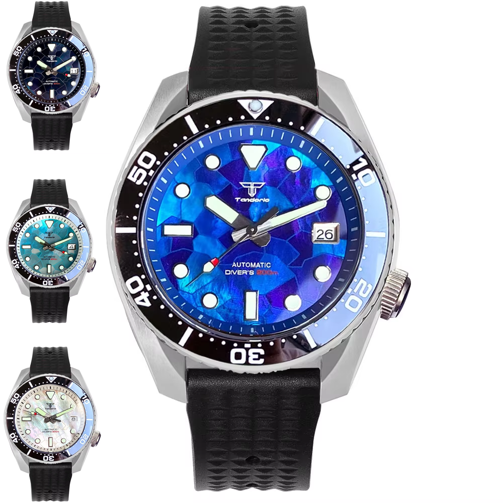 Rubber Strap Diver - Tandorio 42.5mm Japan NH35A Auto 20ATM