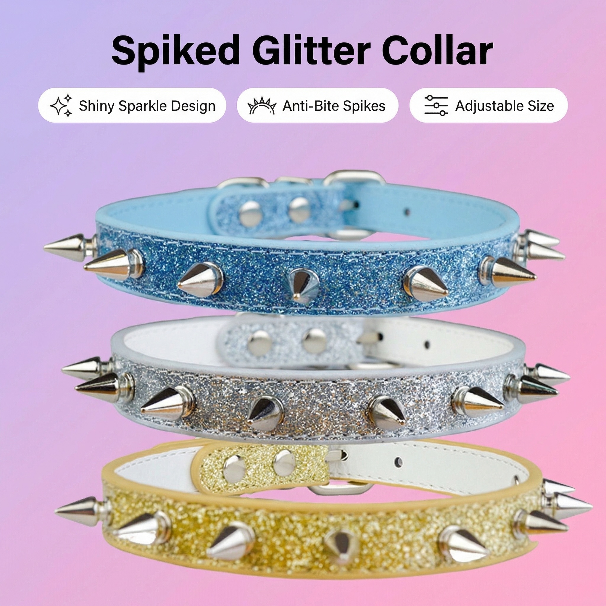Leather Strap Quick Release - Punk Style Rivet Pet Collar Lead