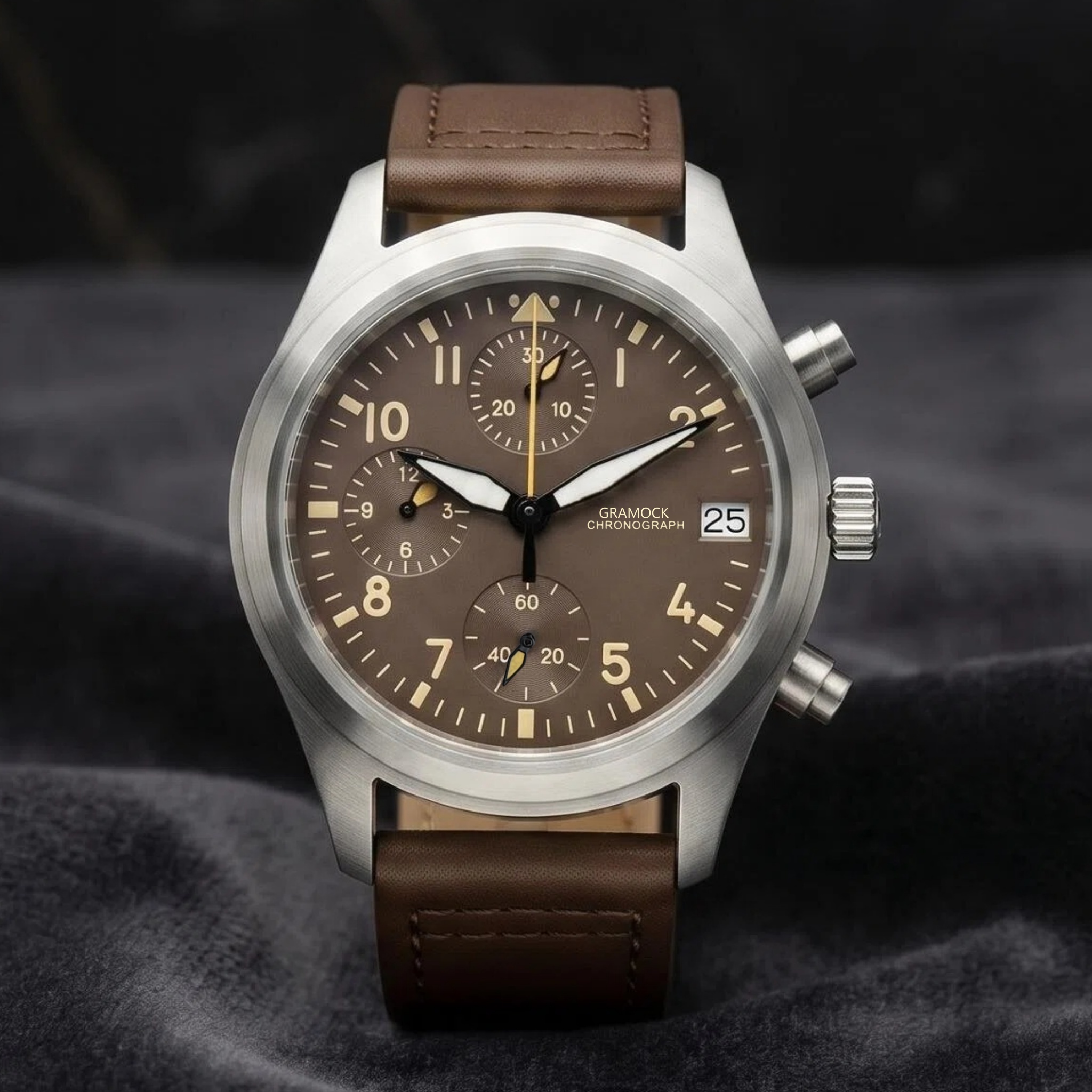 Leather Watch Band Men - Men's 38mm Steel Dive Vintage Pilot