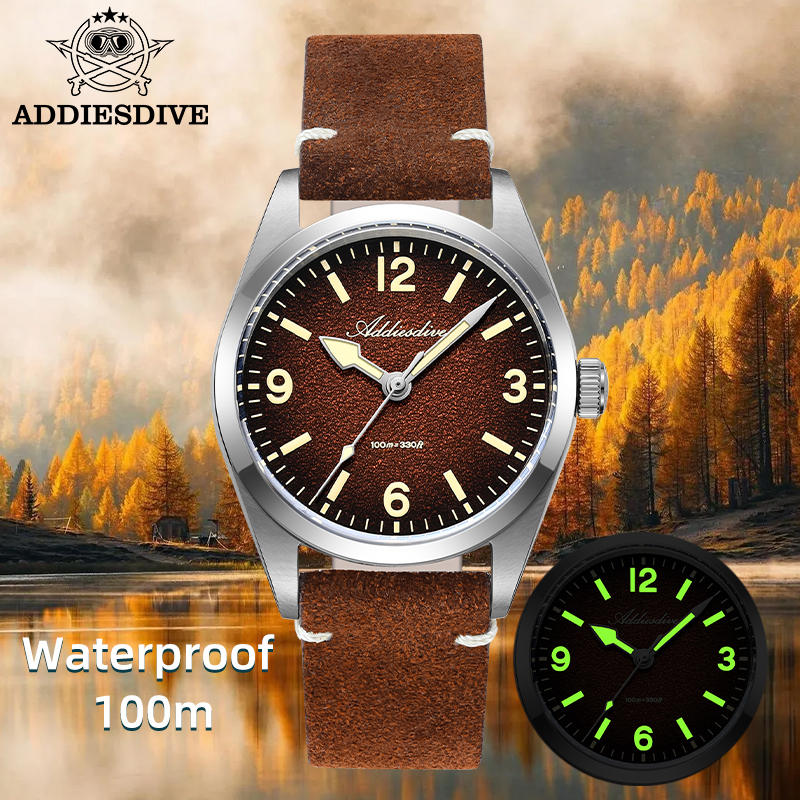 Suede Strap Watch - ADDIESDIVE Japan 2035 Super Luminous Leather