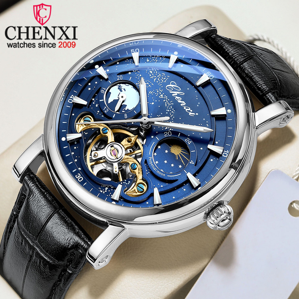 Leather Watch Band Men - CHENXI New Men's Automatic Watches Top