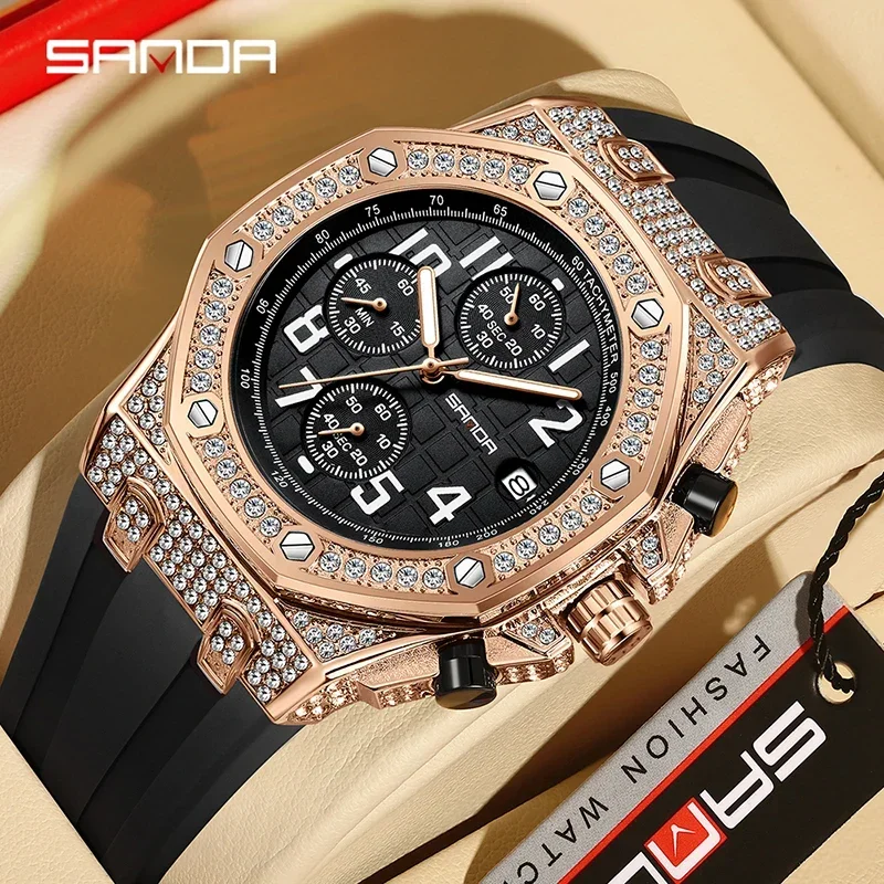 Rubber Strap Diver - SANDA 7026 Men's Quartz Watch Fashion