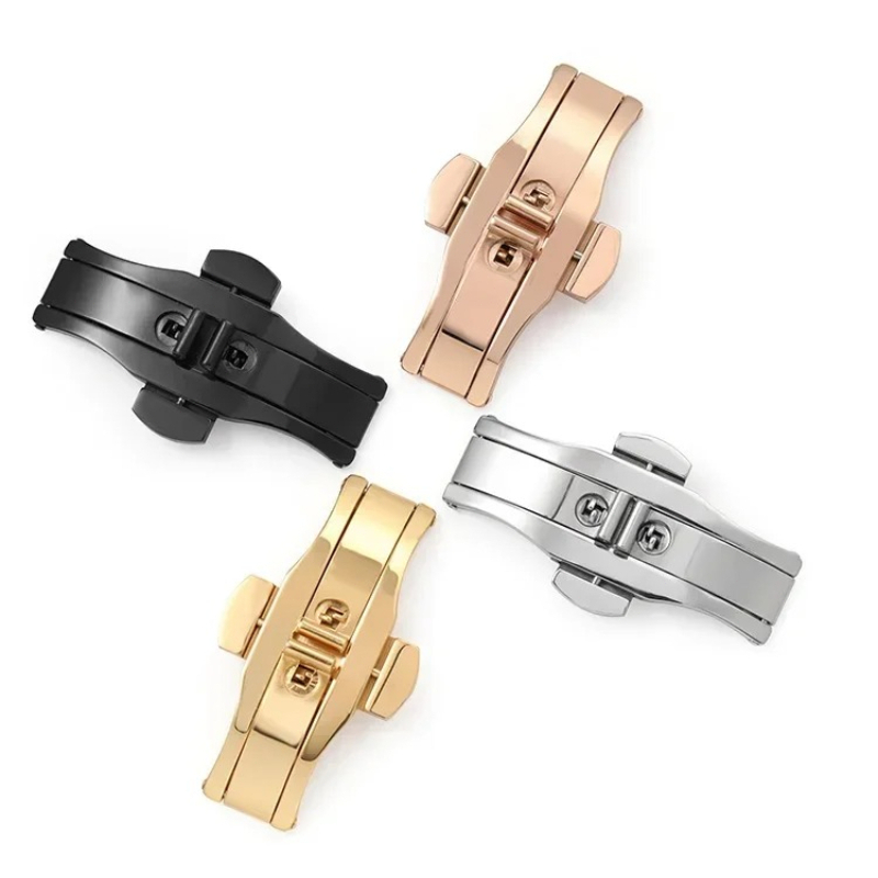 Butterfly Clasp Deployant - Polished Stainless Steel Buckle Watch Band