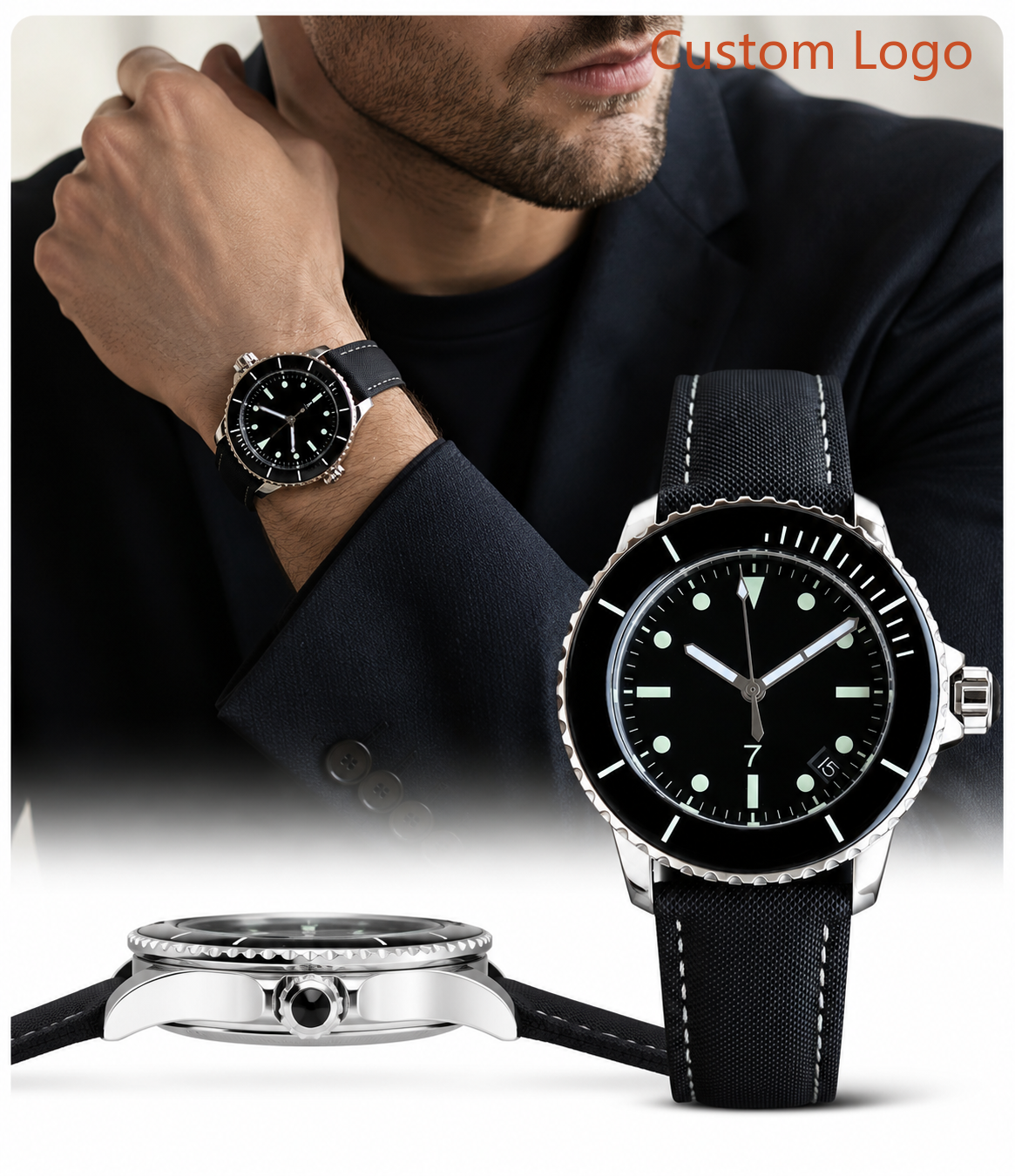 Leather Watch Band Men - Men 42mm Vintage Diver Automatic Watch