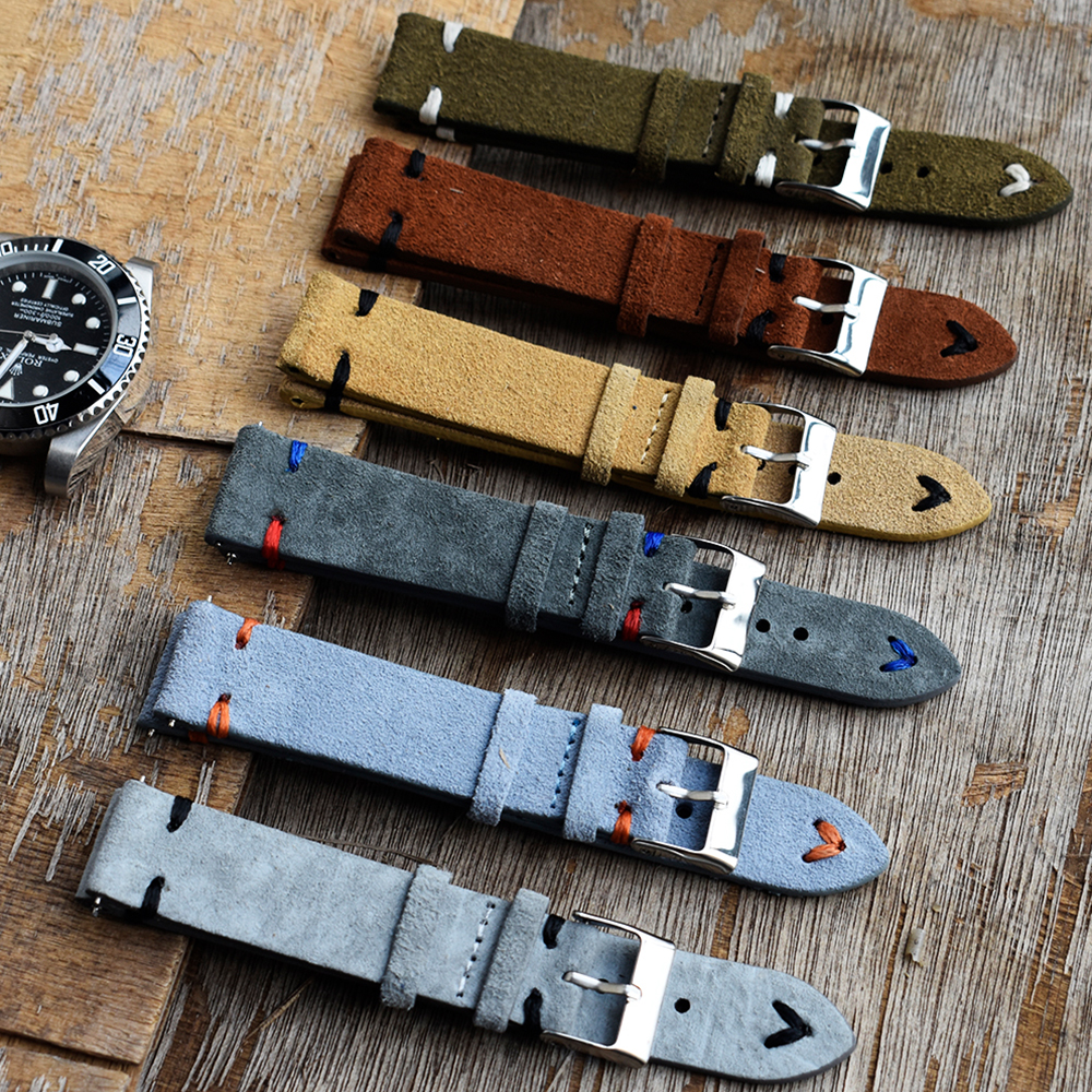 Suede Strap Watch - High Quality Vintage Suede Leather Watch