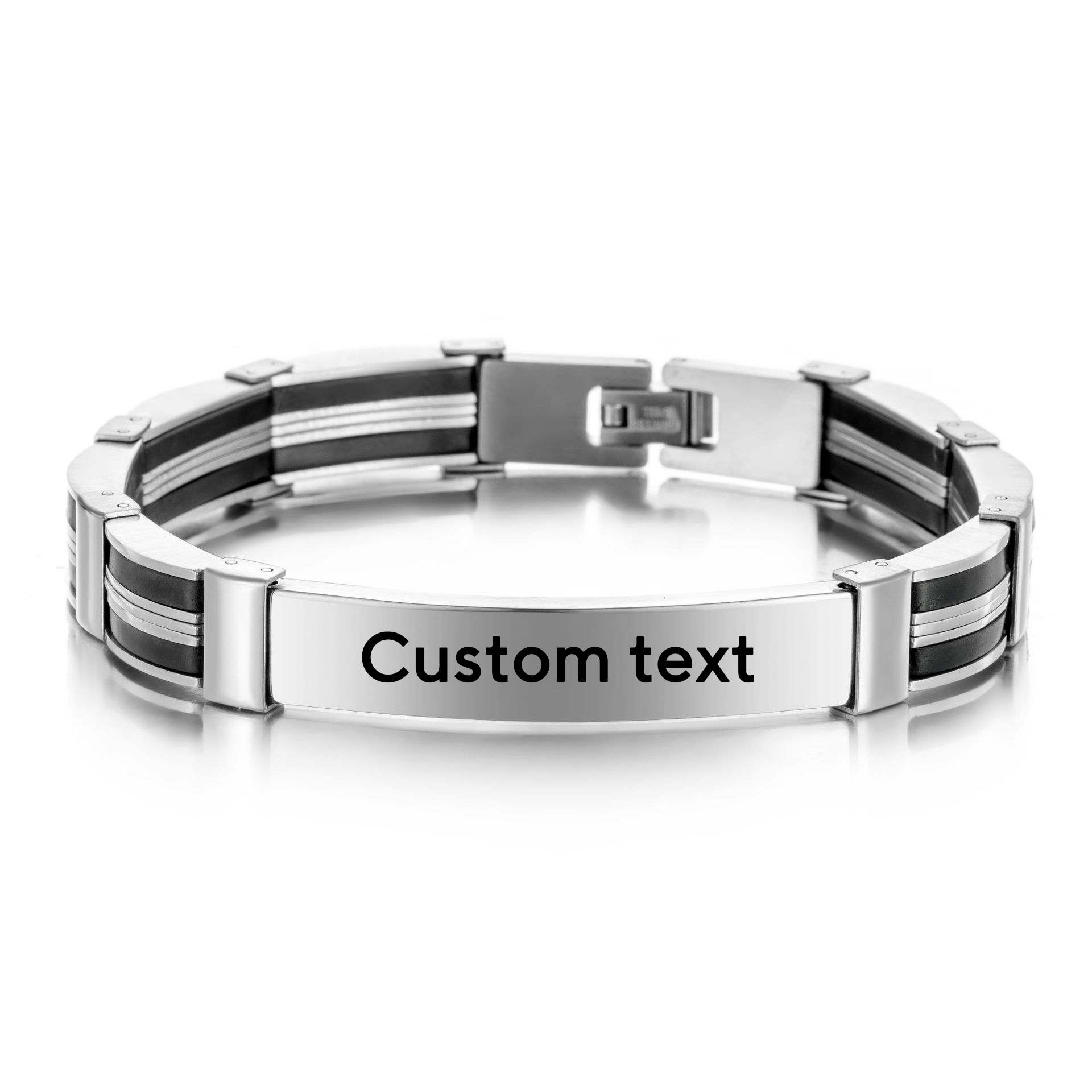 Silicone Band Women - Punk Custom TEXT Name Men Stainless