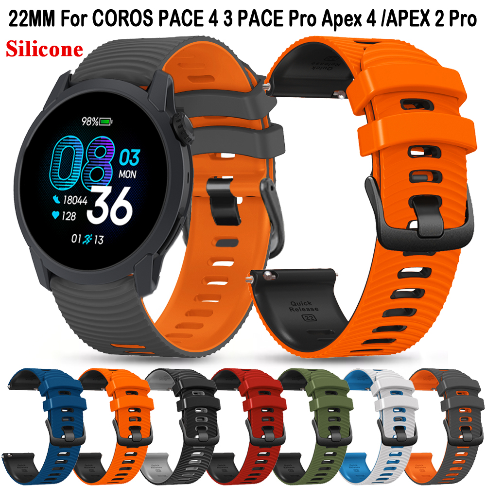 Silicone Watch Band 22Mm - For COROS Apex 4 42mm/APEX 2