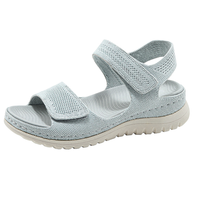 Sport Loop Velcro - Ladies Knit Mesh Platform Sport Sandals
