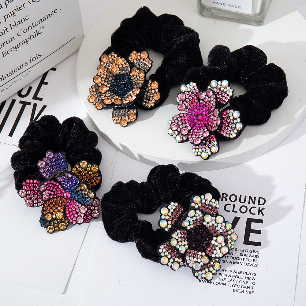 Women Rhinestone Scrunchies Ve - Silicone Band Women review and price