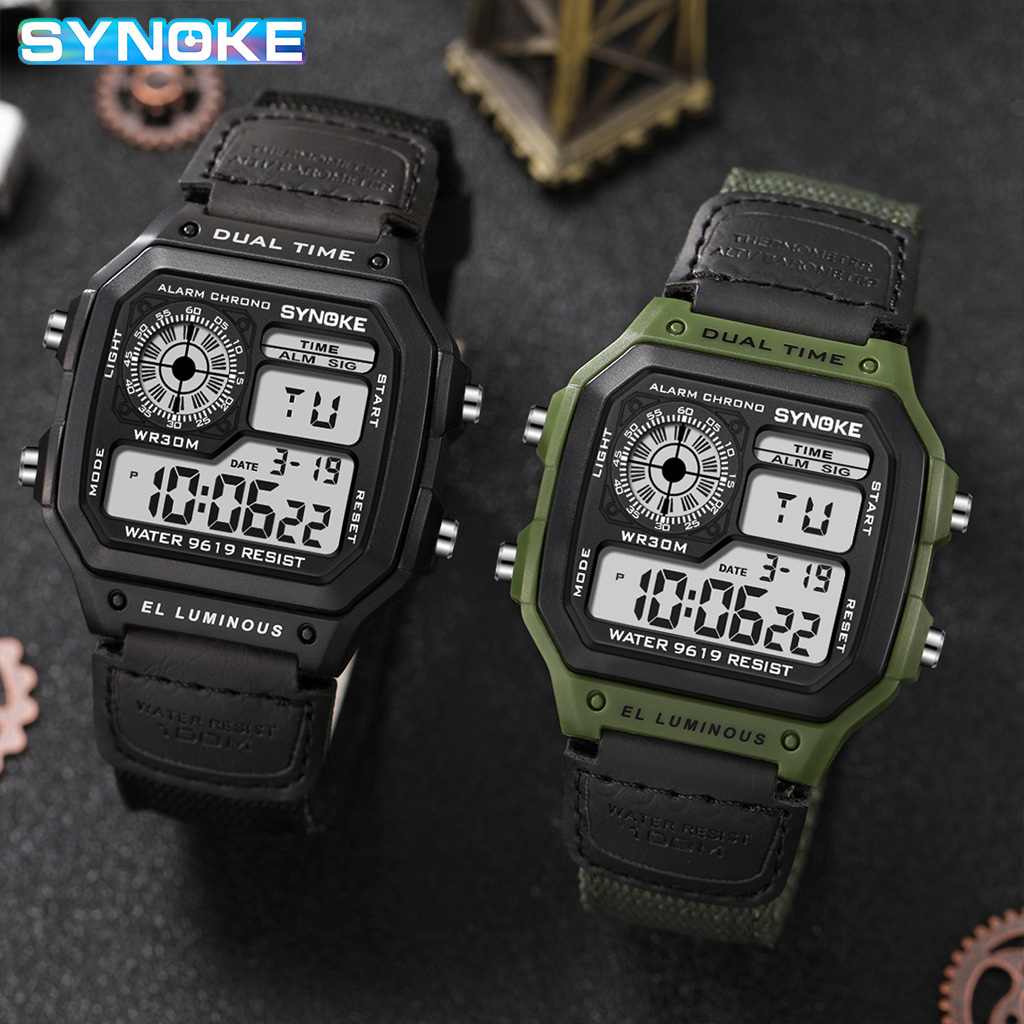 Synoke Outdoor Military Digita - Canvas Strap Watch review and price