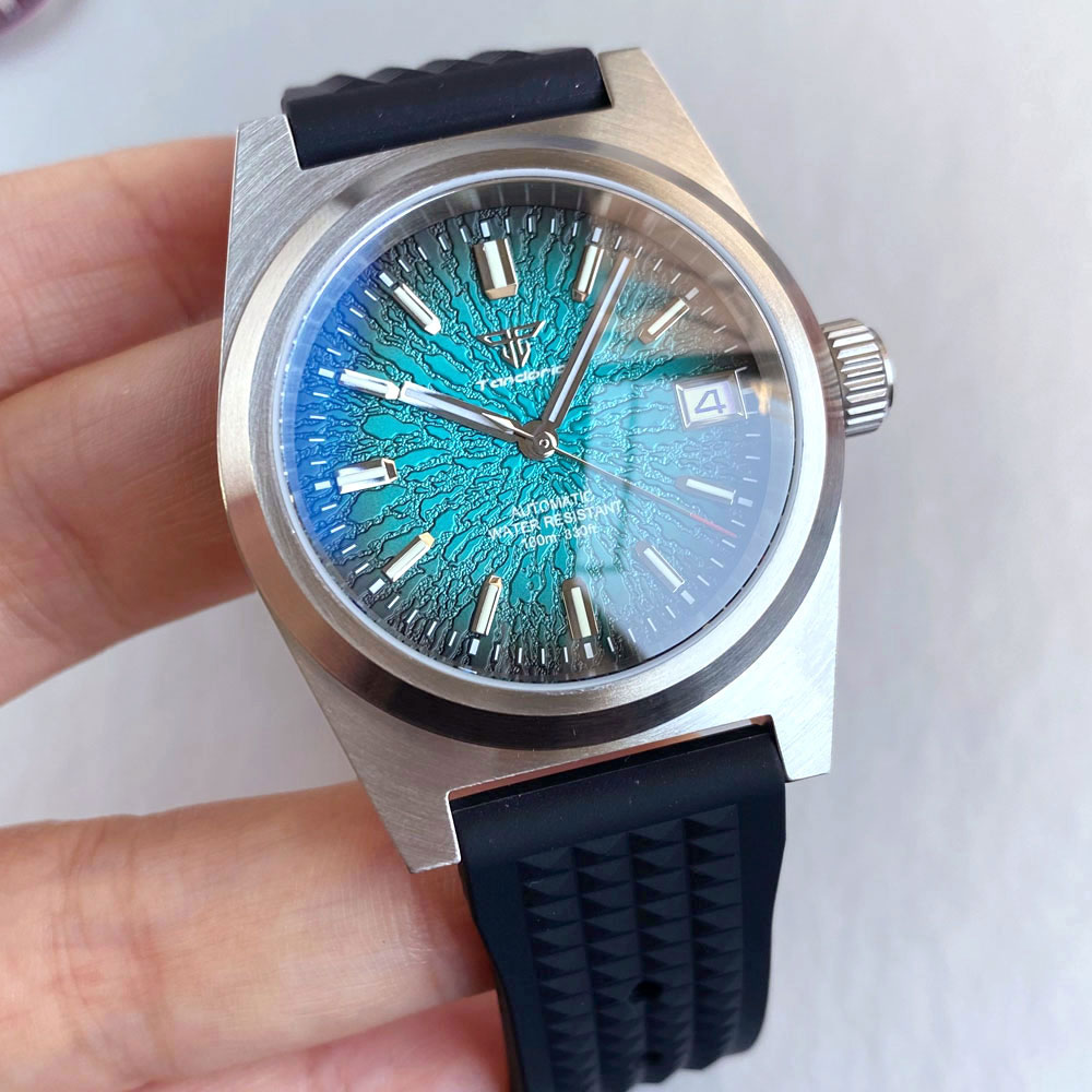 New 38mm Mechanical Watch Men  - Rubber Strap Diver review and price