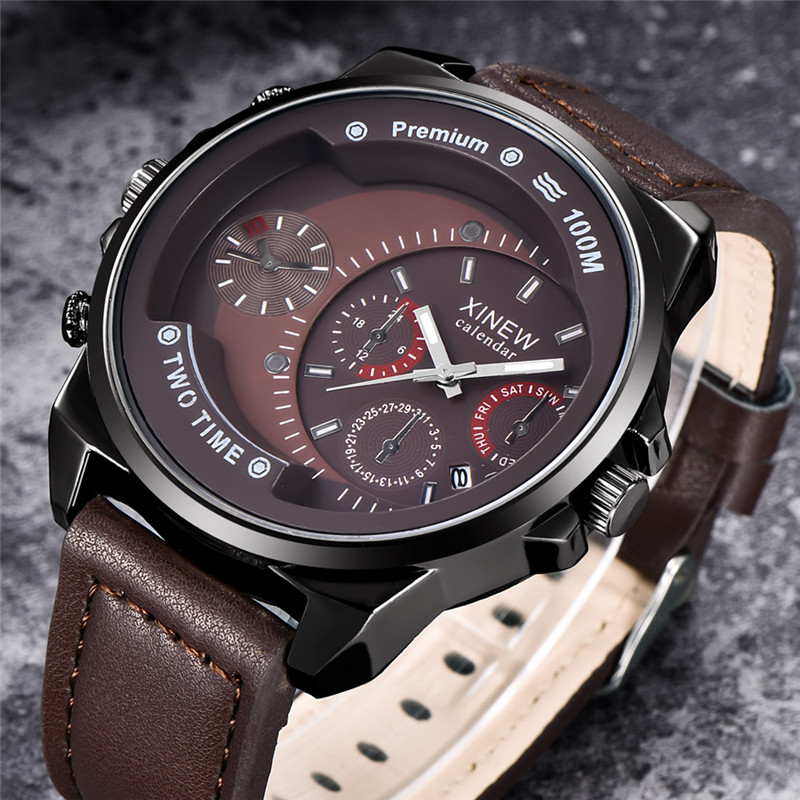 Original XINEW Brand Men Watch - Leather Watch Band Men review and price