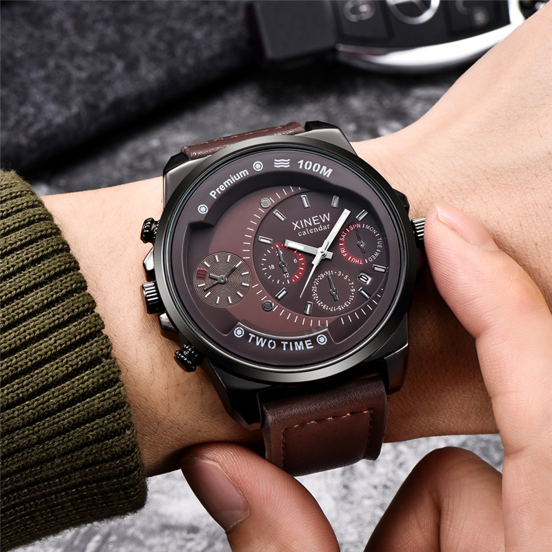 Original XINEW Brand Men Watch - Leather Watch Band Men review and price