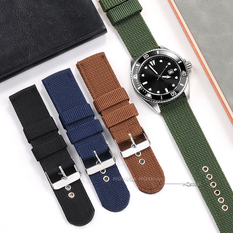 Nylon Watch Strap Brown Green  - Nato Strap Nylon review and price