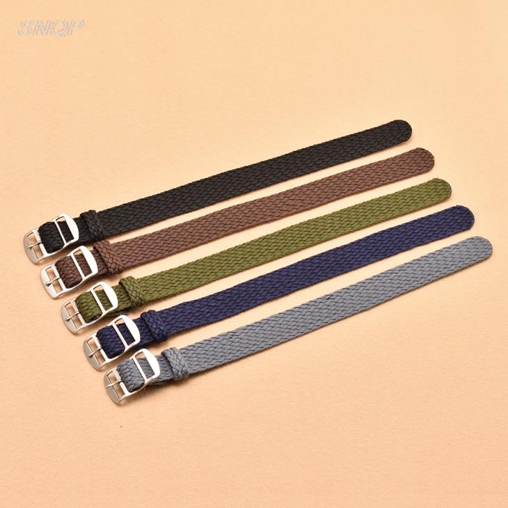 20mm 22mm Black Navy solid col - Perlon Strap Woven review and price