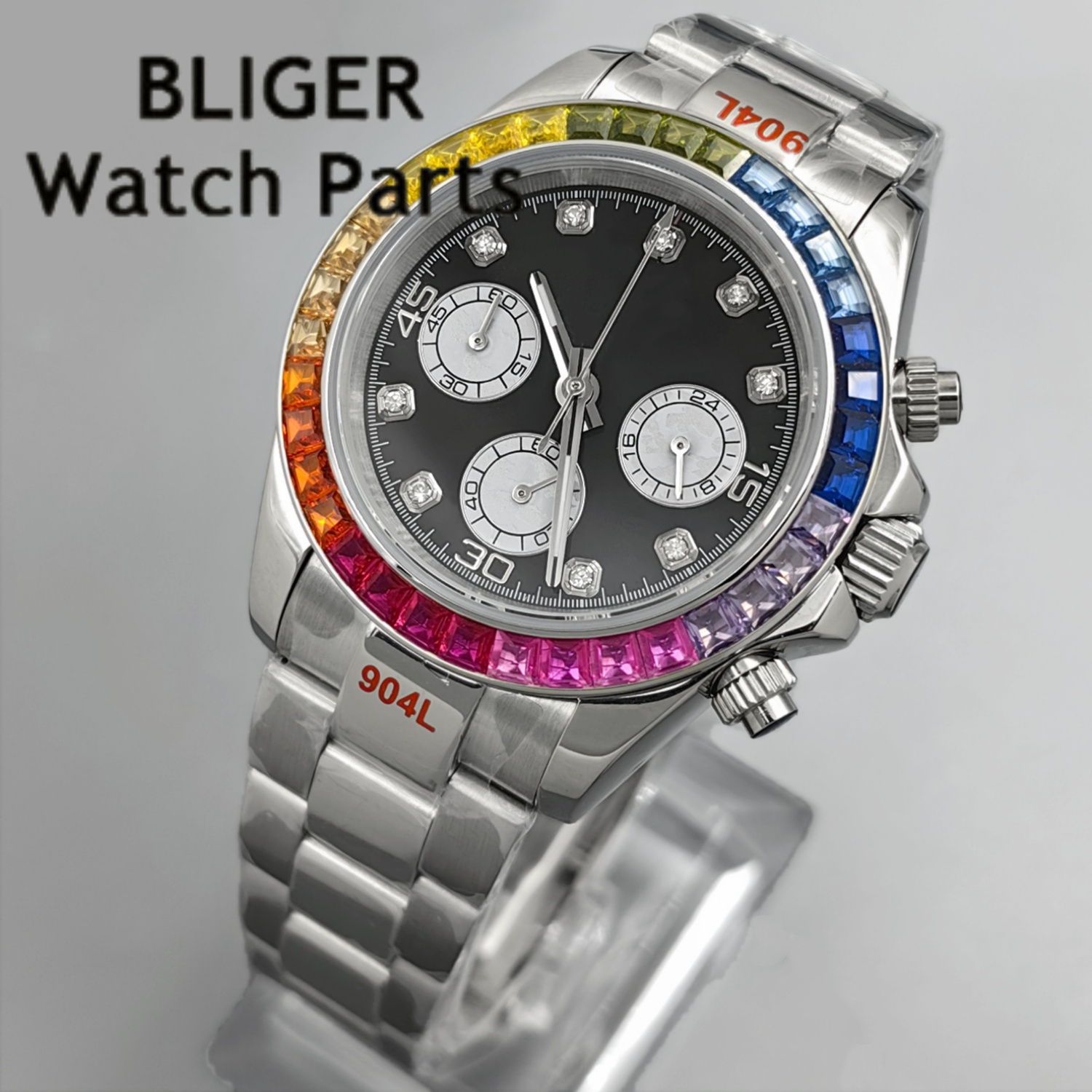 BLIGER Black Panda Dial Multic - Rubber Strap Diver review and price
