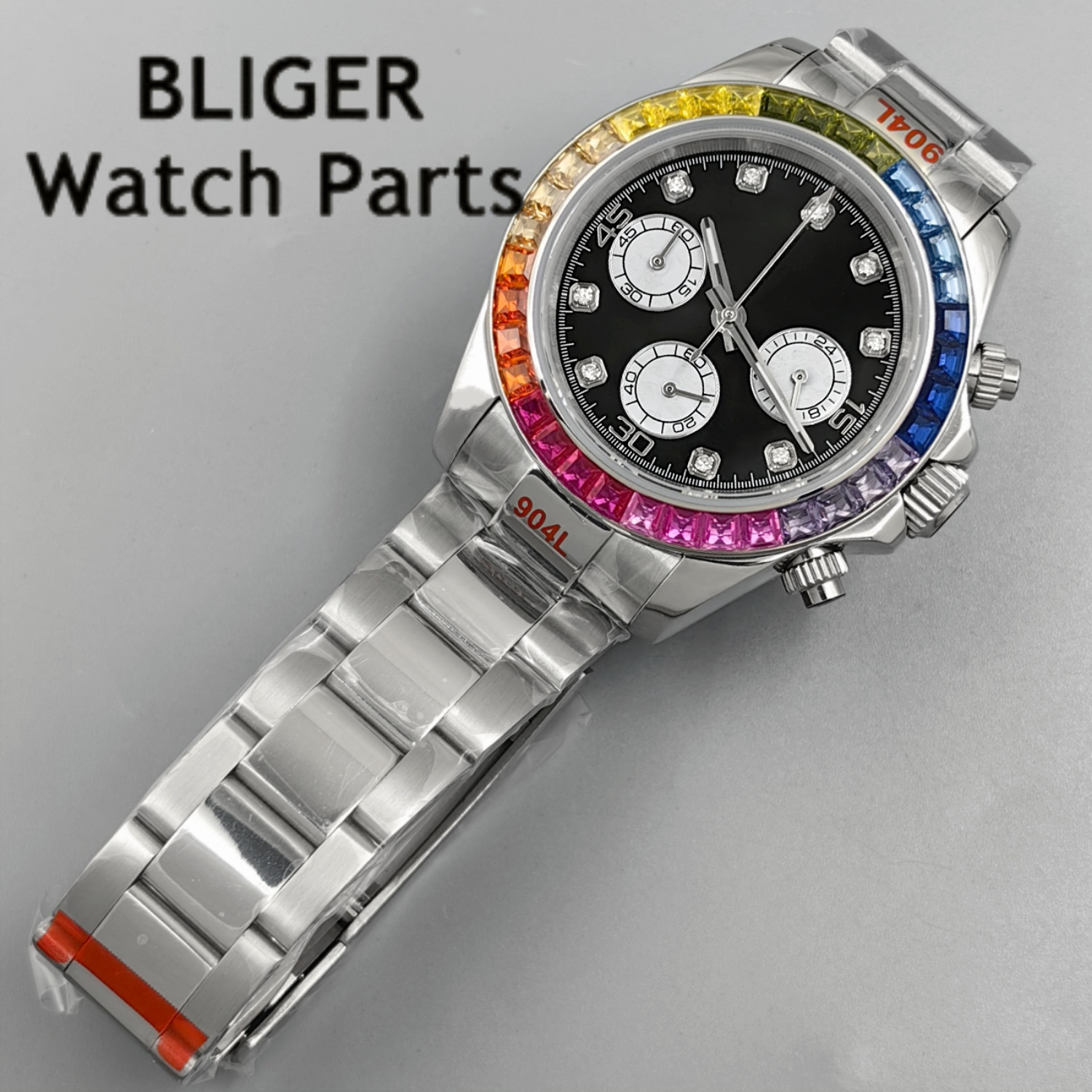 BLIGER Black Panda Dial Multic - Rubber Strap Diver review and price