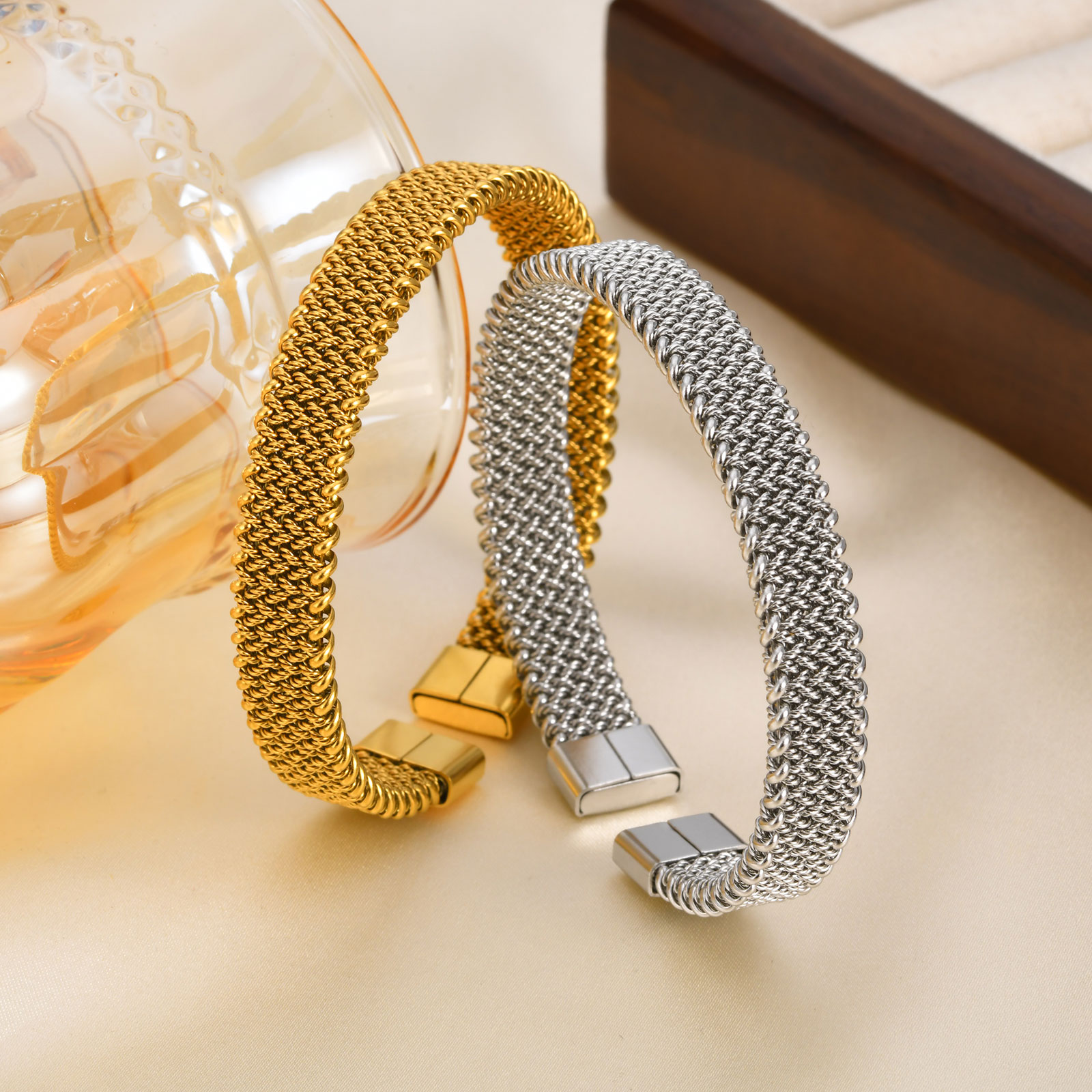 10mm Braided Stretch Strap Ope - Mesh Strap Metal review and price
