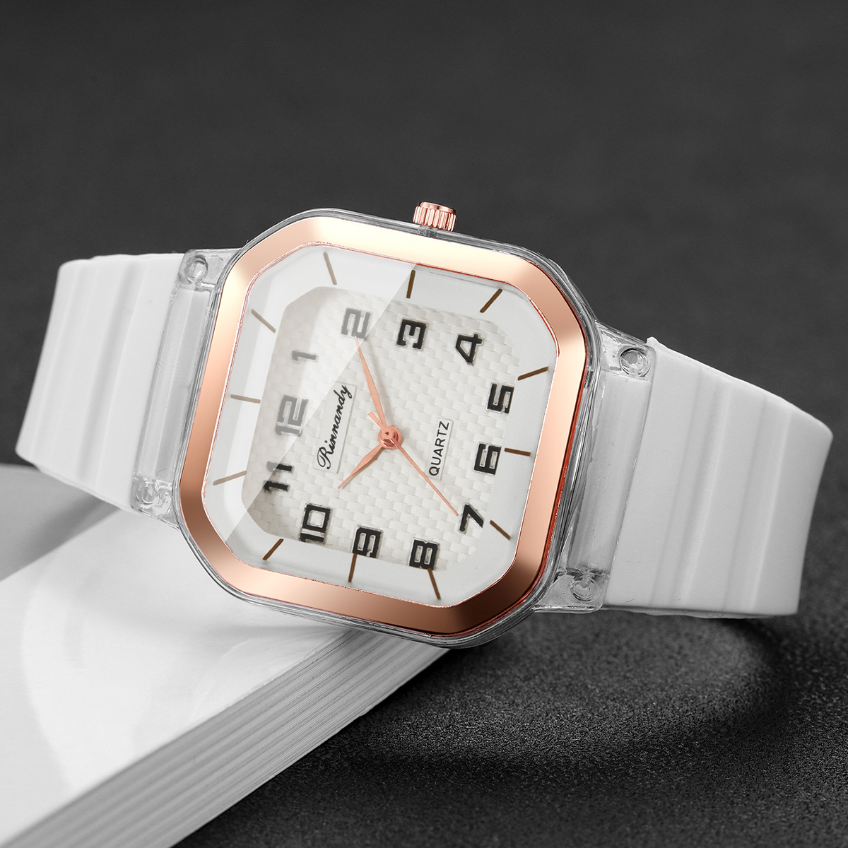 5PCS Fashion Square Dial Women - Silicone Band Women review and price