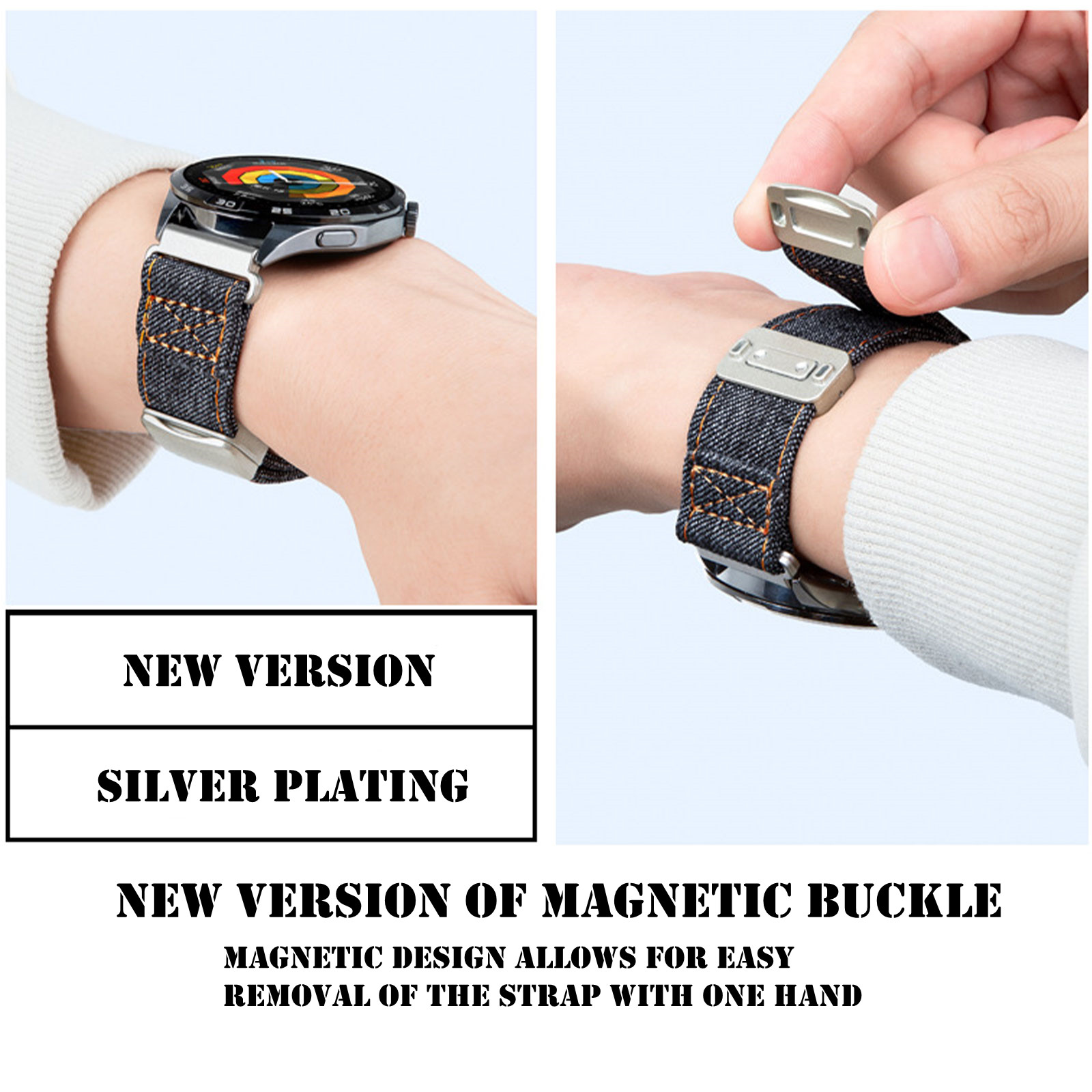 Magnetic Bands for Amazfit Fal - Canvas Strap Watch review and price