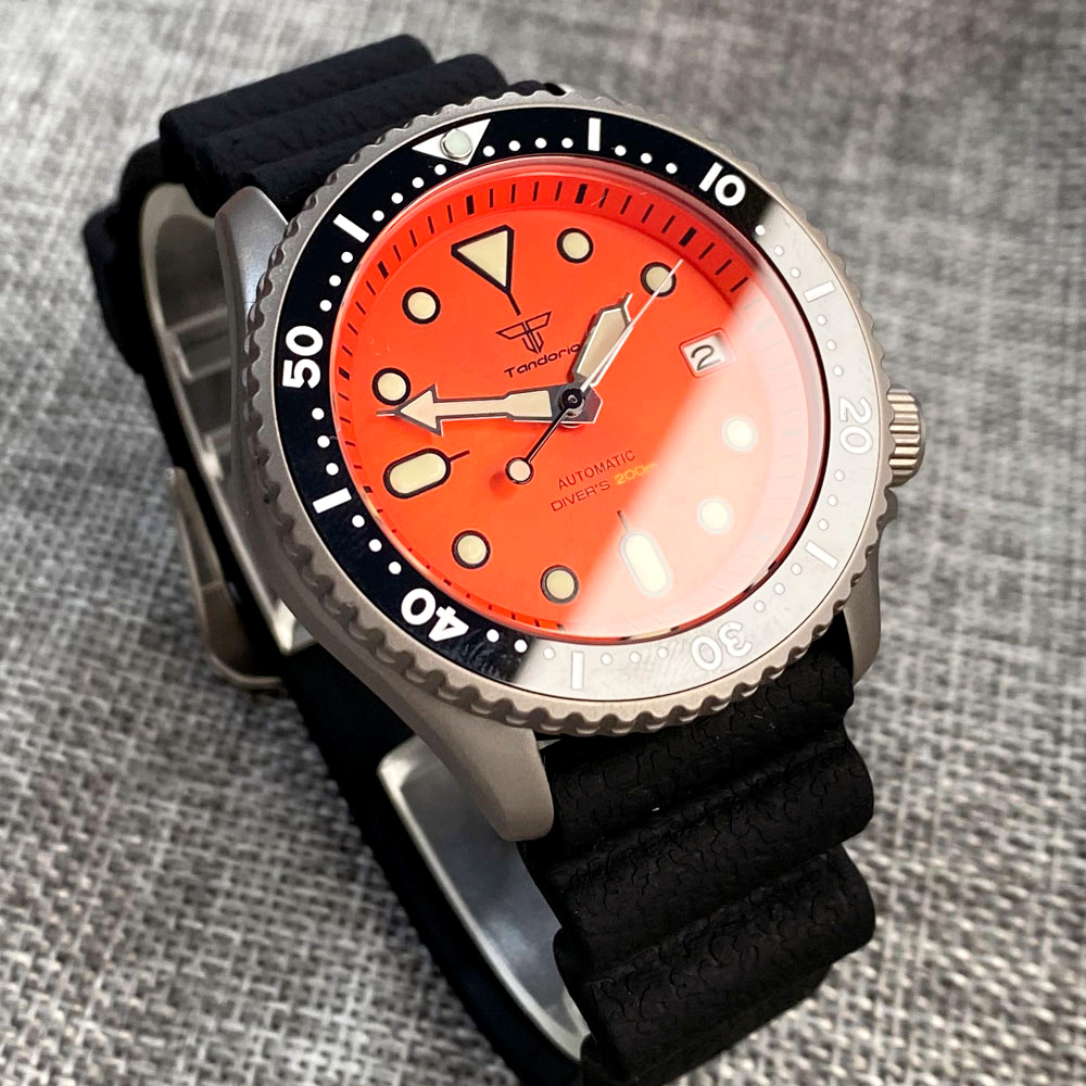 Tandorio 41mm Titanium NH35 Me - Rubber Strap Diver review and price