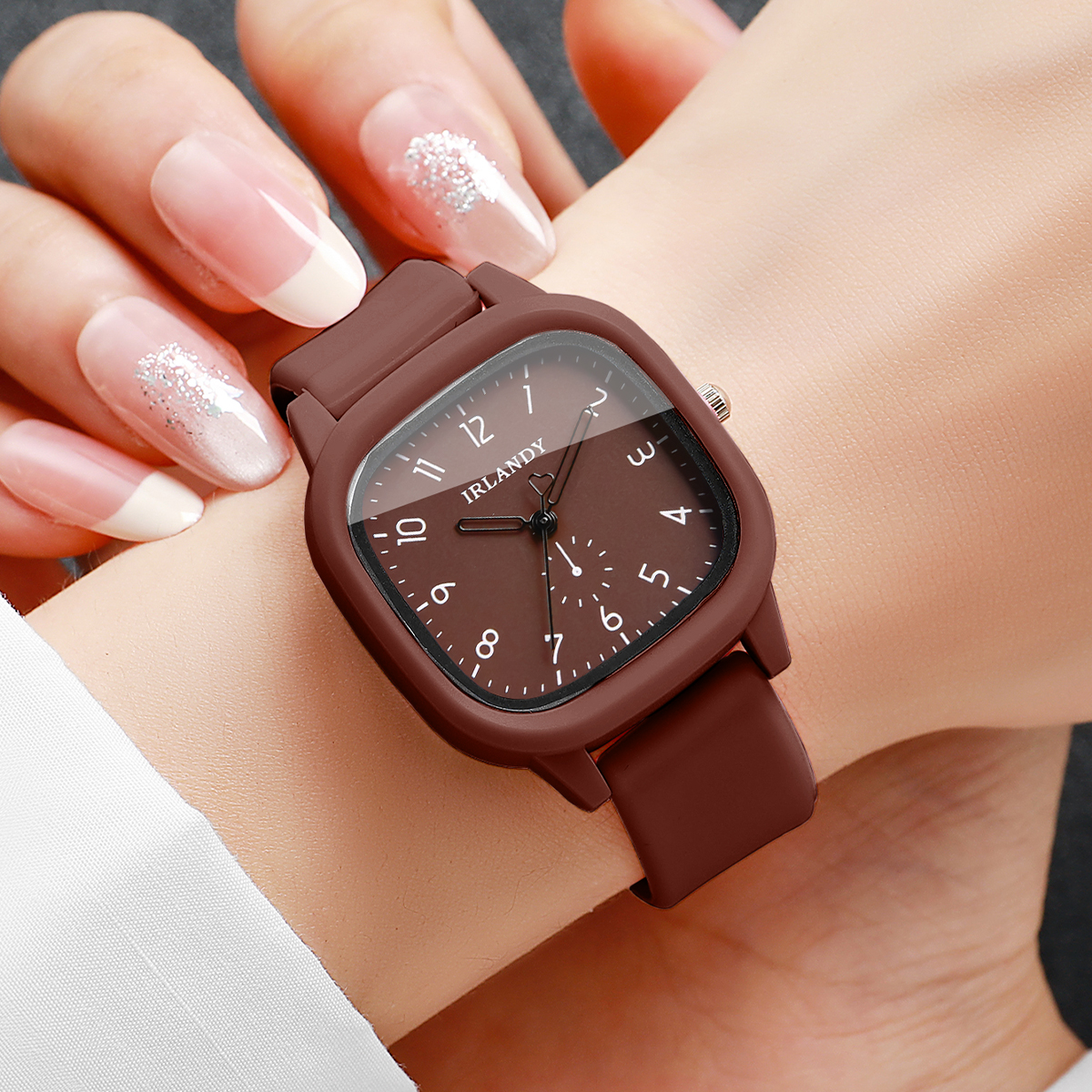 2PCS/Set Fashion Square Arabic - Silicone Band Women review and price