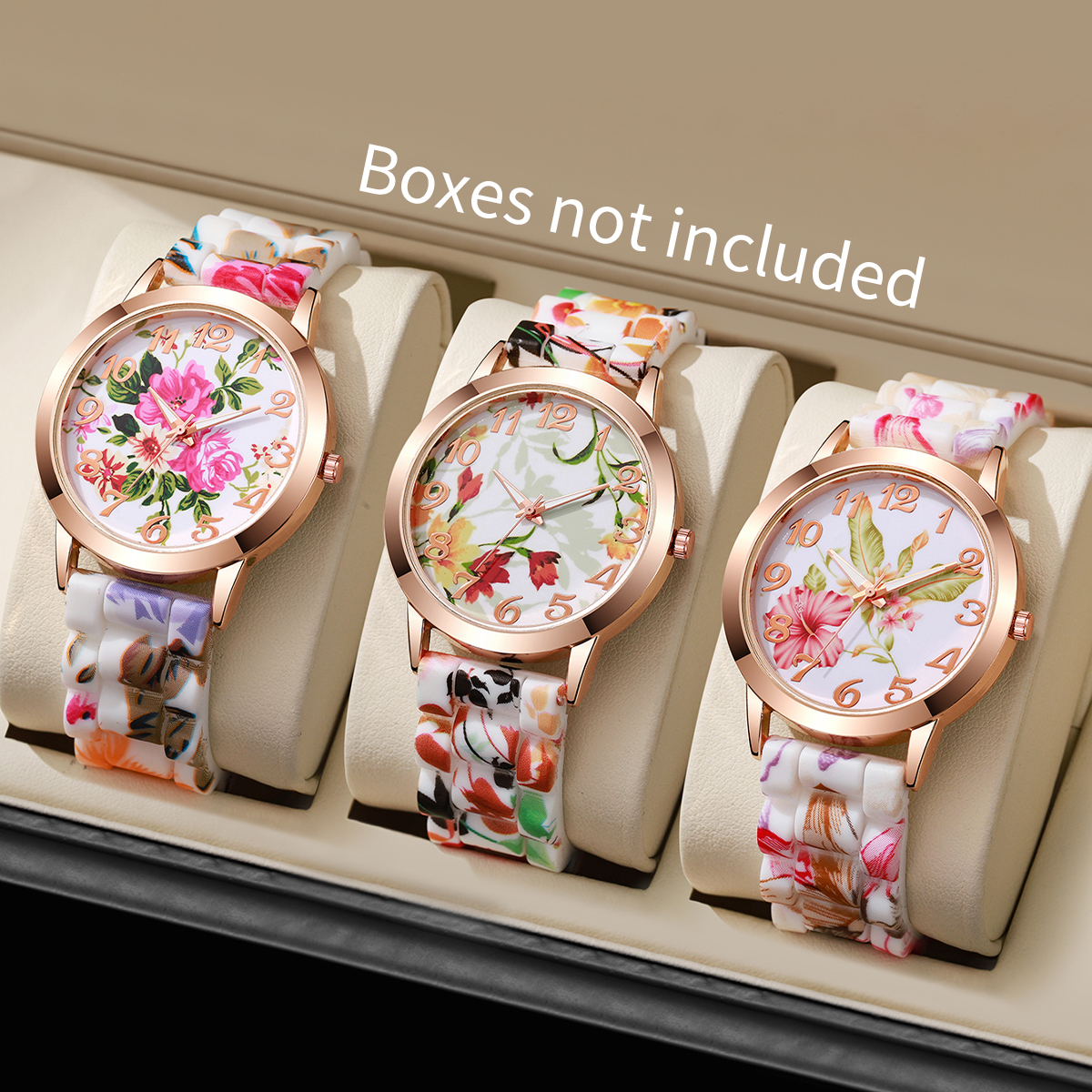 2/3/4/5PCS Fashion Flowers Pri - Silicone Band Women review and price