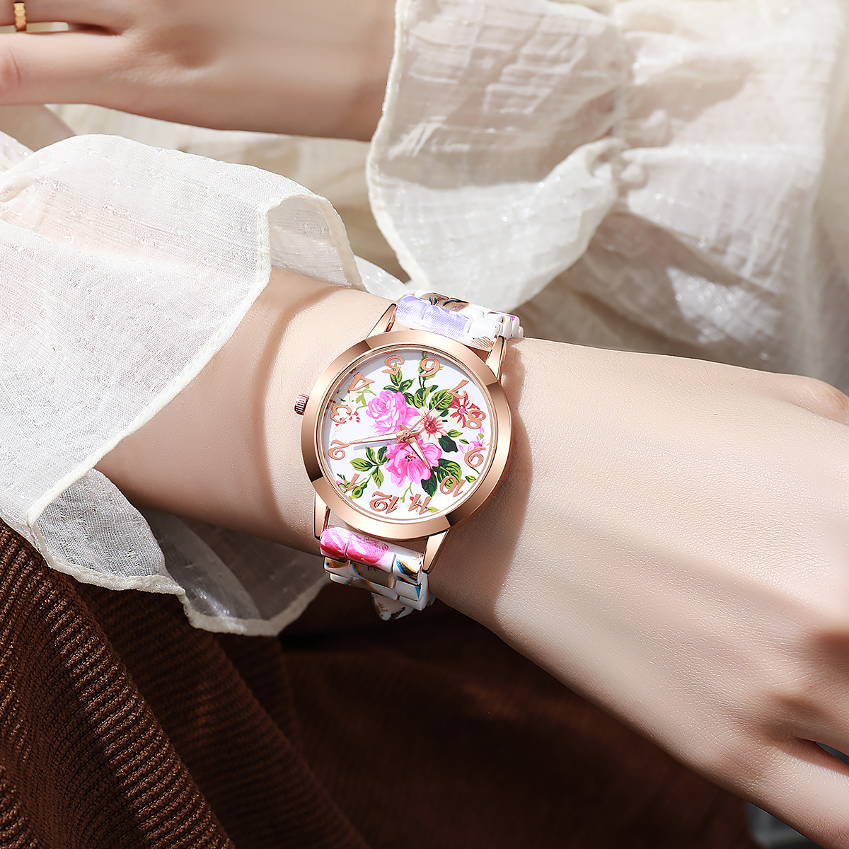 2/3/4/5PCS Fashion Flowers Pri - Silicone Band Women review and price