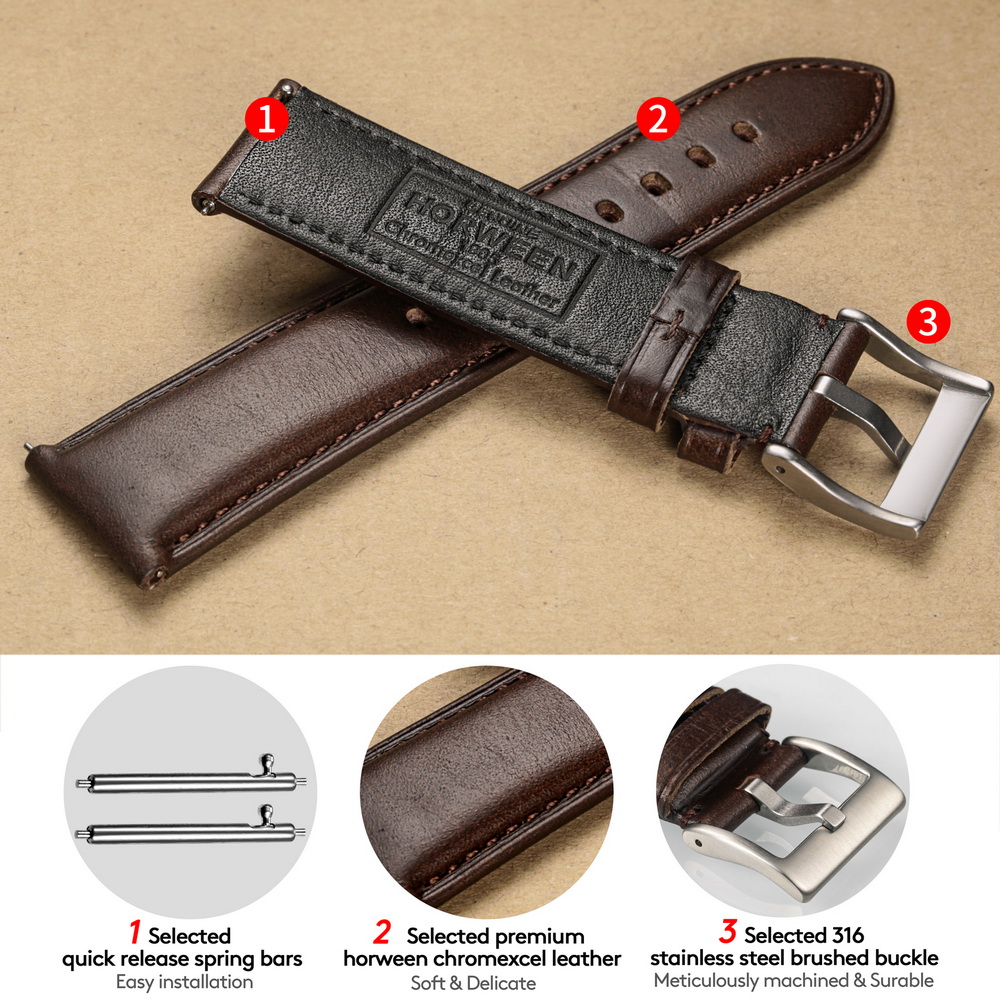Hemsut Watch Bands Genuine Lea - Leather Strap Quick Release review and price