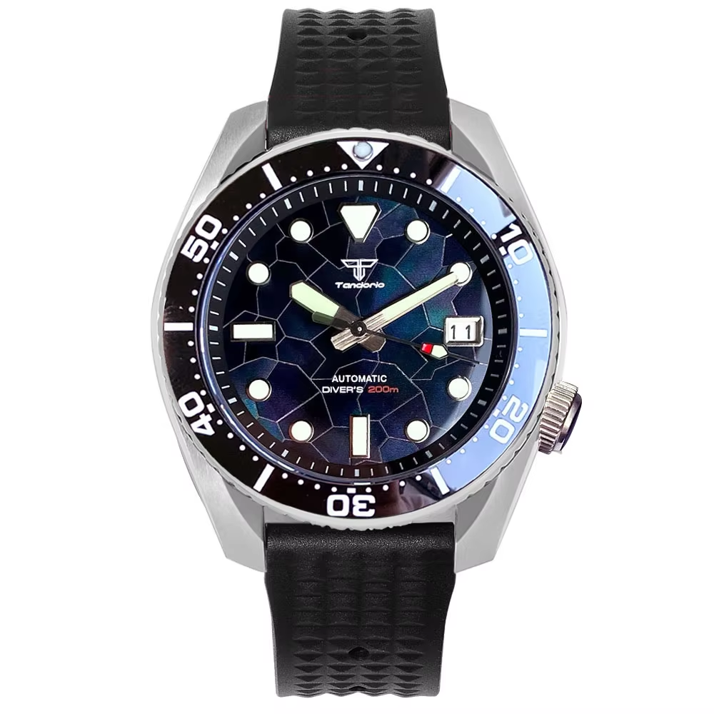 Tandorio 42.5mm Japan NH35A Au - Rubber Strap Diver review and price