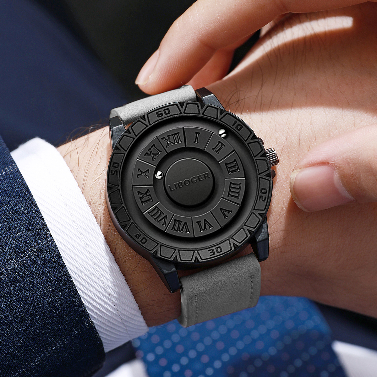 Luxury Magnetic Suspension Men - Leather Watch Band Men review and price