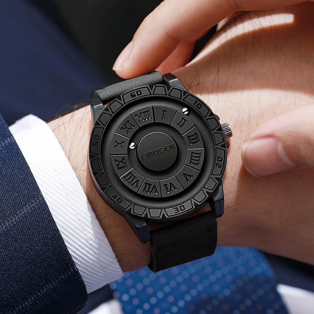 Luxury Magnetic Suspension Men - Leather Watch Band Men review and price