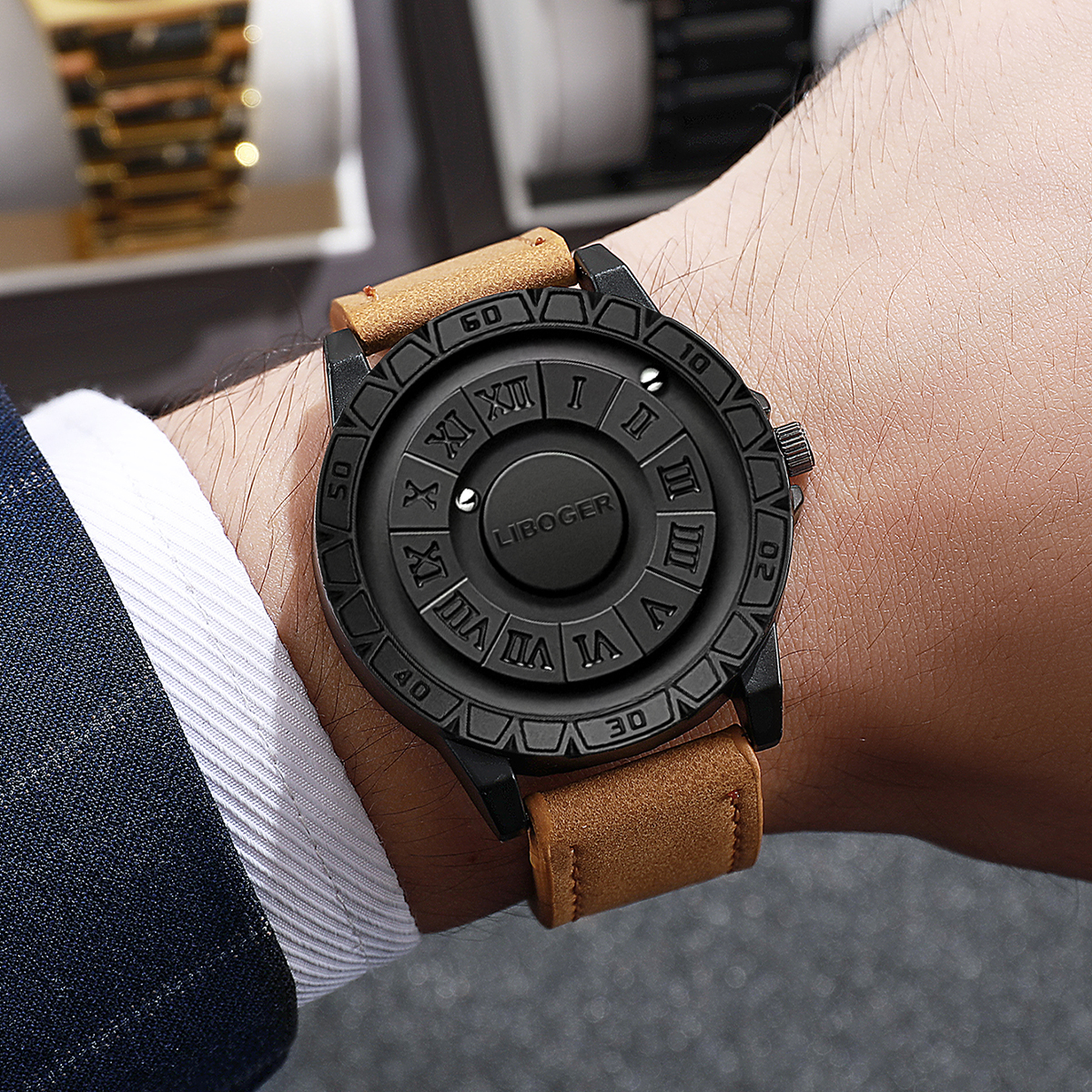 Luxury Magnetic Suspension Men - Leather Watch Band Men review and price
