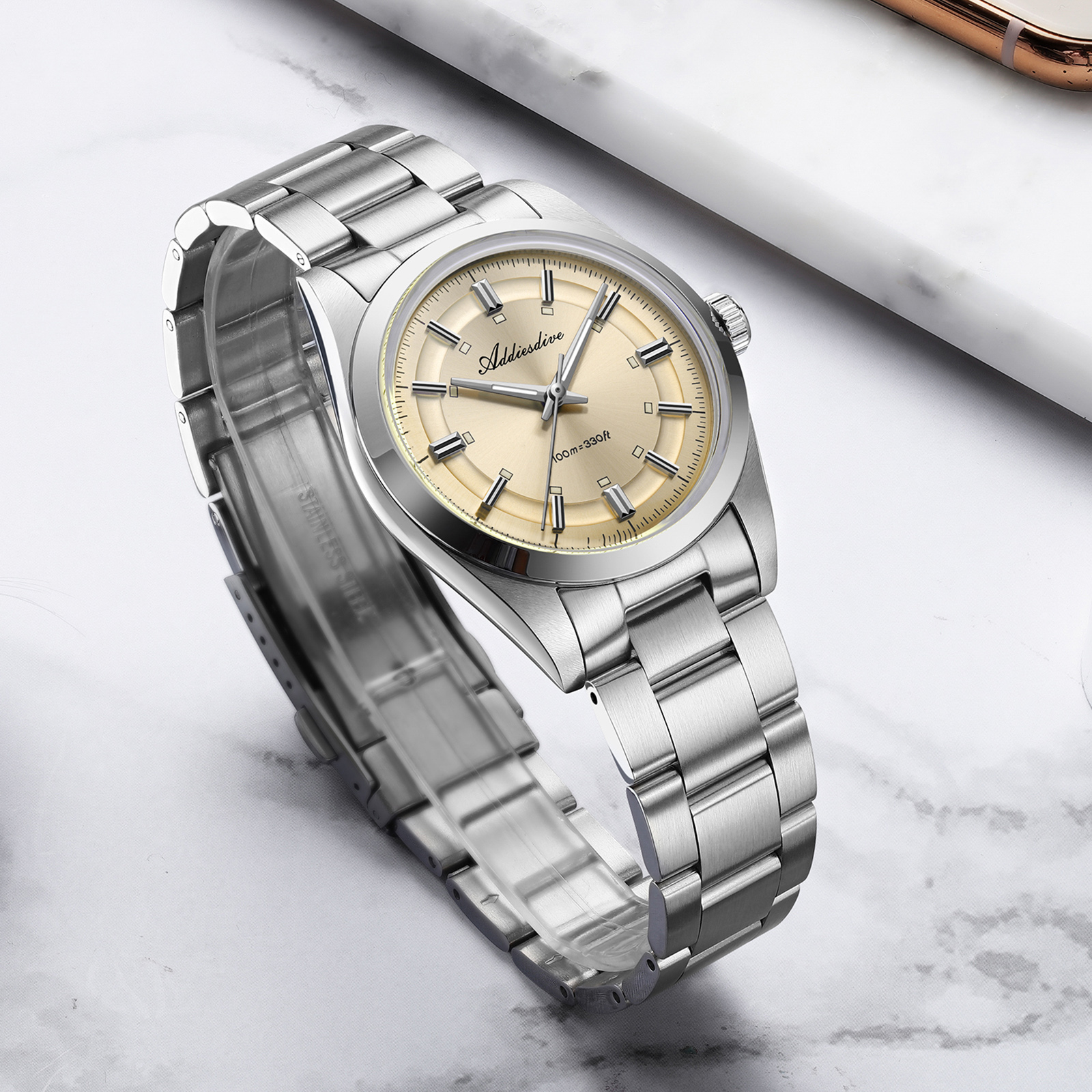 ADDIESDIVE Super Luminous Japa - Stainless Bracelet Diver review and price