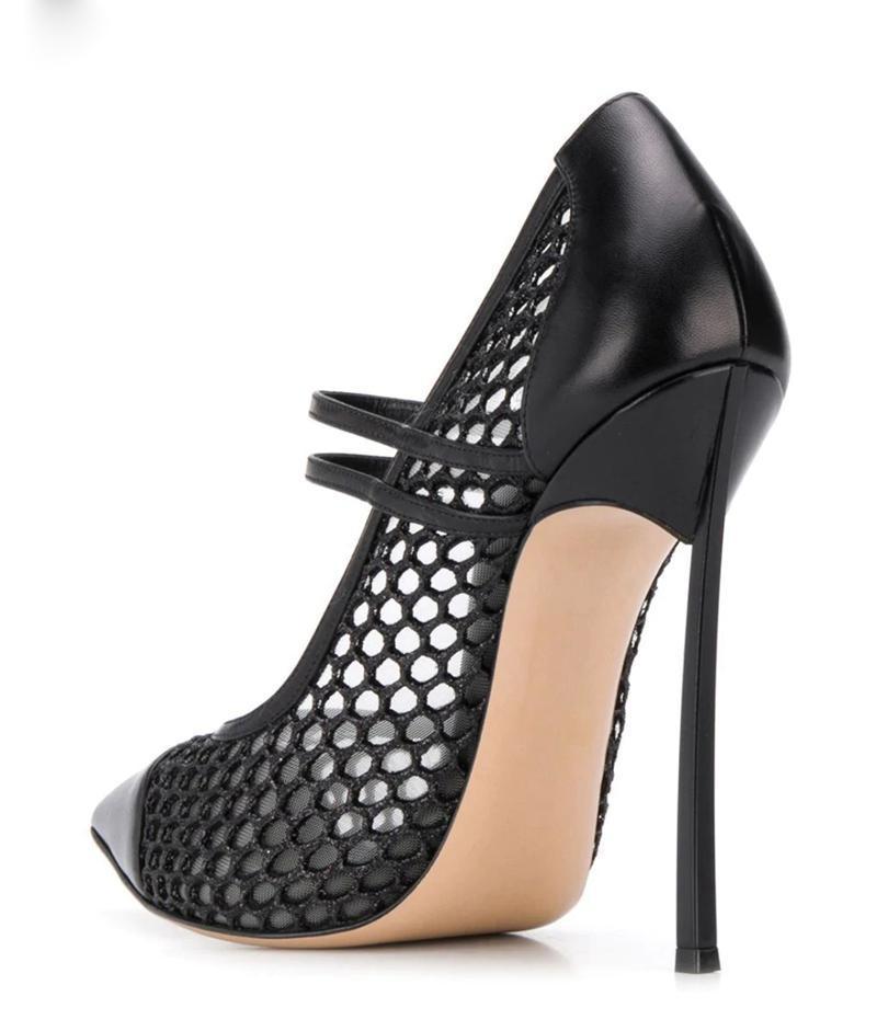 Sexy Mesh Patchwork Pointed To - Mesh Strap Metal review and price
