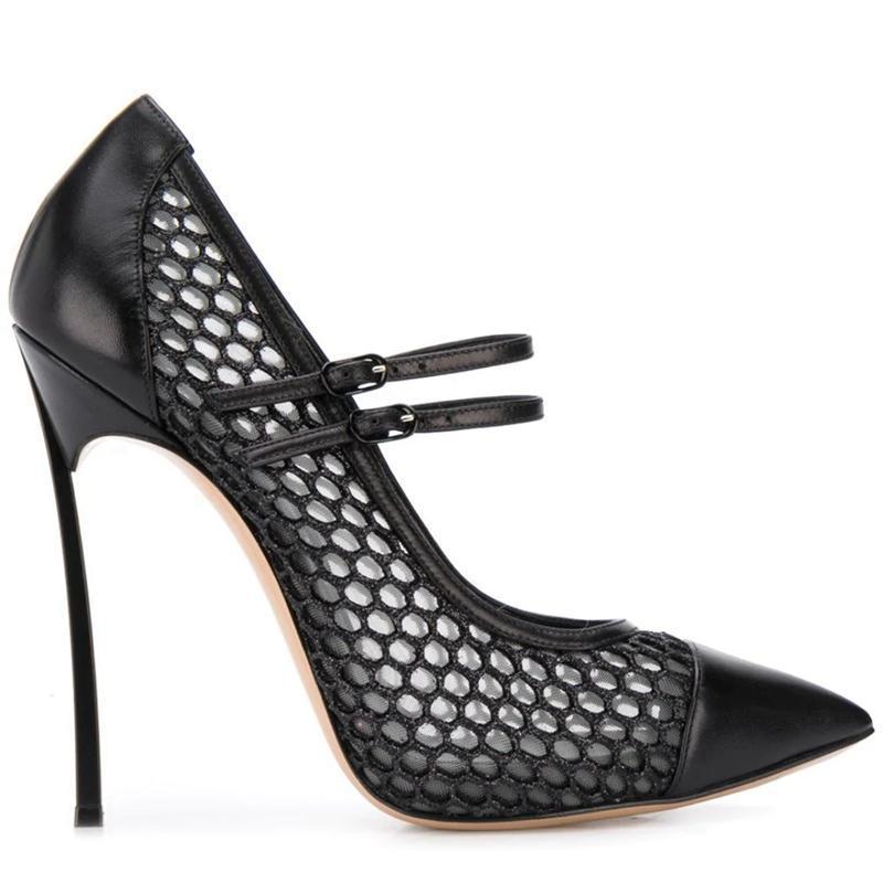 Sexy Mesh Patchwork Pointed To - Mesh Strap Metal review and price