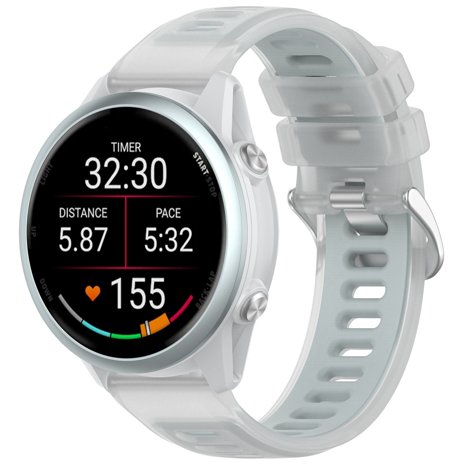 22mm 20mm Transparent Two-Tone - Silicone Watch Band 22Mm review and price