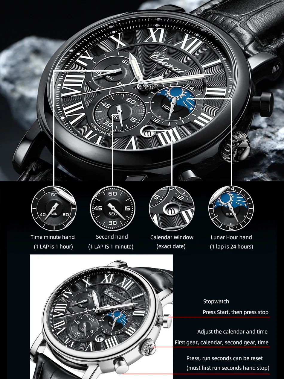 CHENXI 973 Men Quartz Watch Fa - Leather Watch Band Men review and price