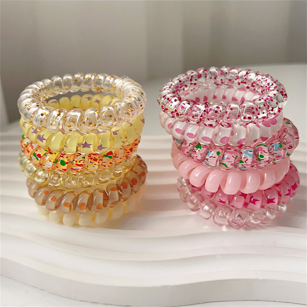 6pcs Sweet Cute Colorful Spira - Silicone Band Women review and price