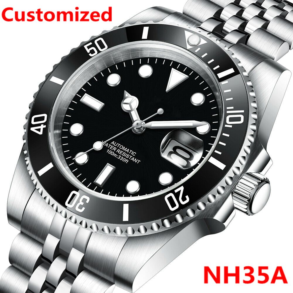 DIY Logo 40MM Dive Watch NH35  - Stainless Bracelet Diver review and price