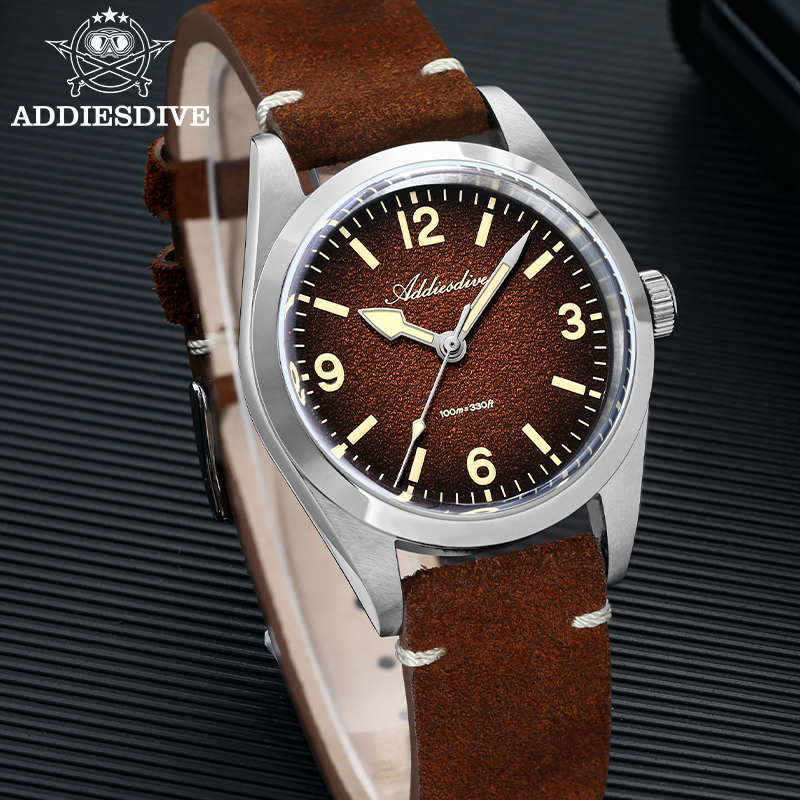 ADDIESDIVE Japan 2035 Super Lu - Suede Strap Watch review and price