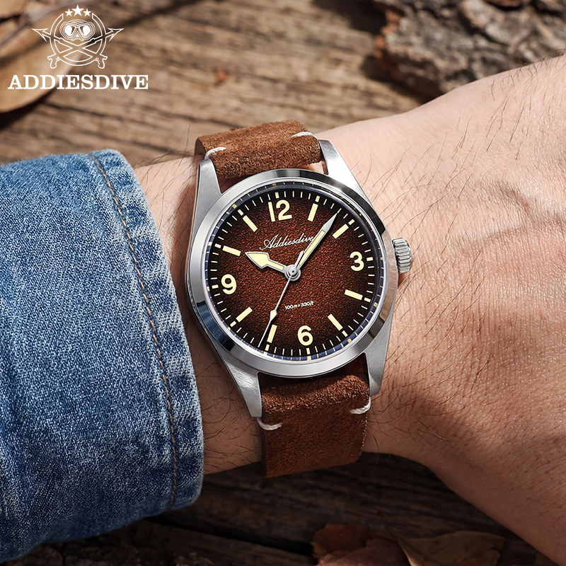 ADDIESDIVE Japan 2035 Super Lu - Suede Strap Watch review and price