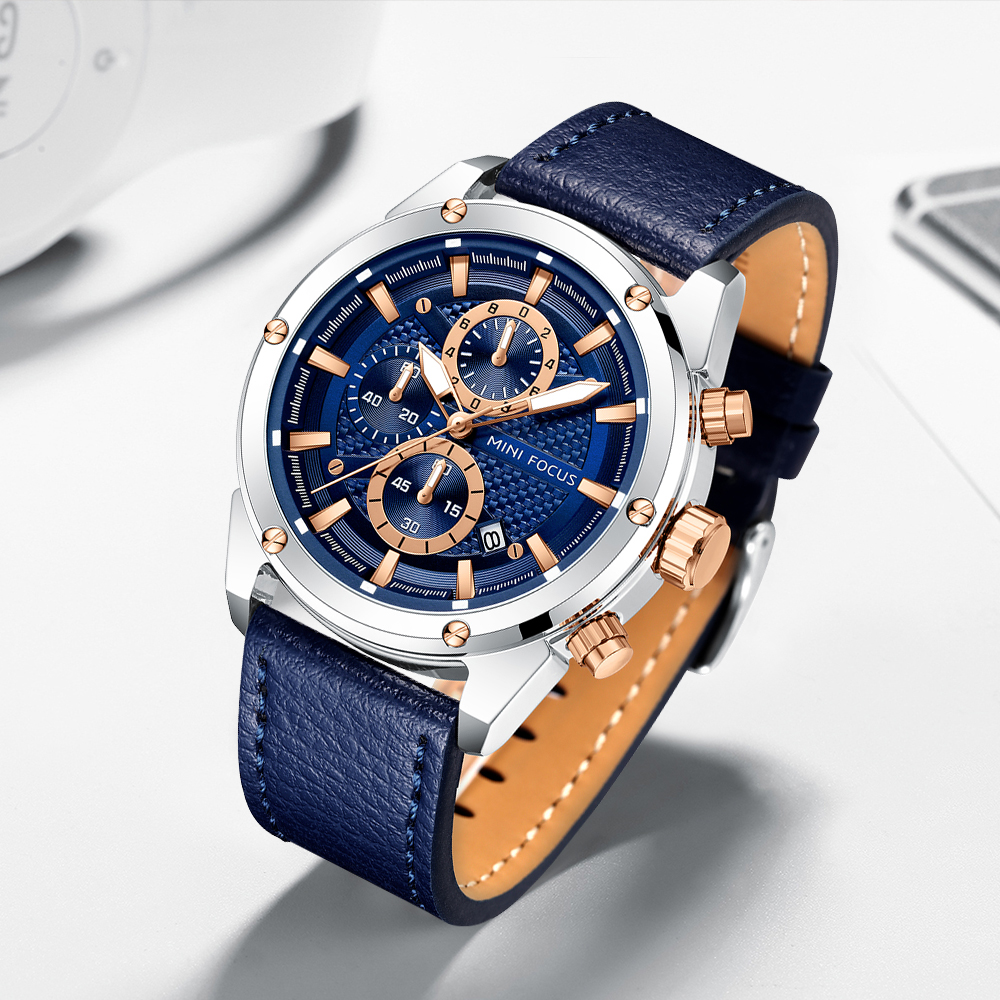 MINI FOCUS Business Quartz Wat - Leather Watch Band Men review and price
