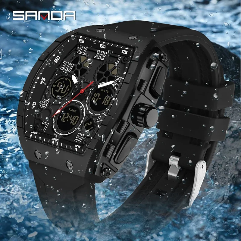 SANDA 6157 New Fashion Men's E - Rubber Strap Diver review and price