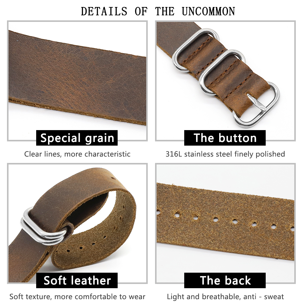 Genuine Leather Watch Band 18m - Suede Strap Watch review and price