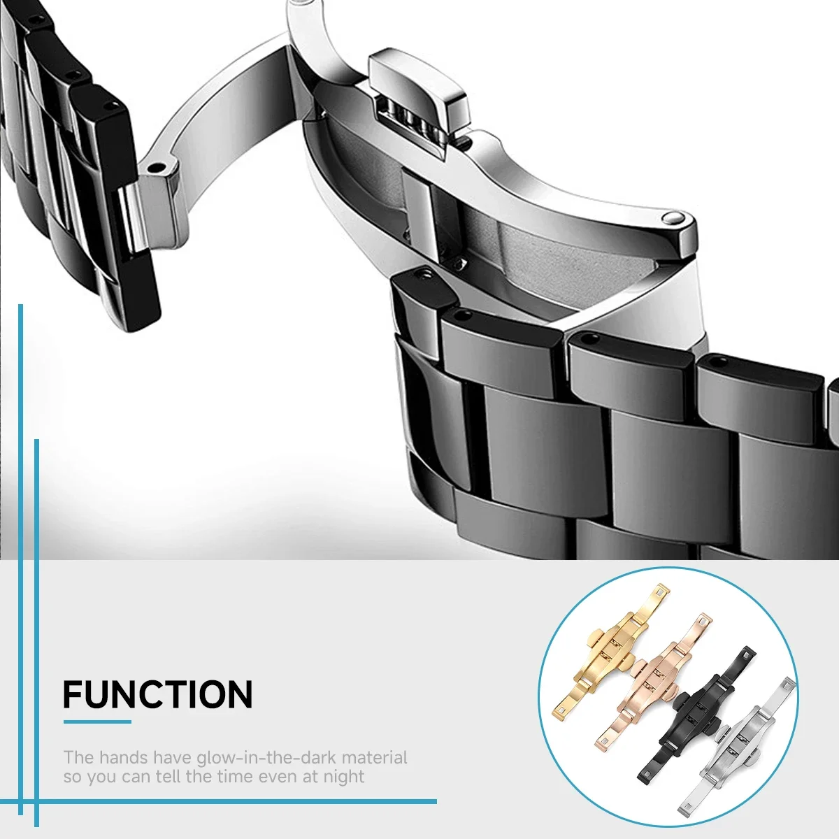 Polished Stainless Steel Buckl - Butterfly Clasp Deployant review and price